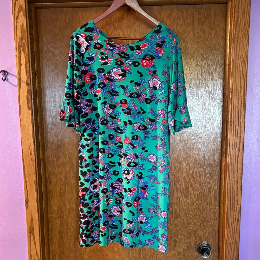 Clara Sun Woo Green Floral Midi Dress